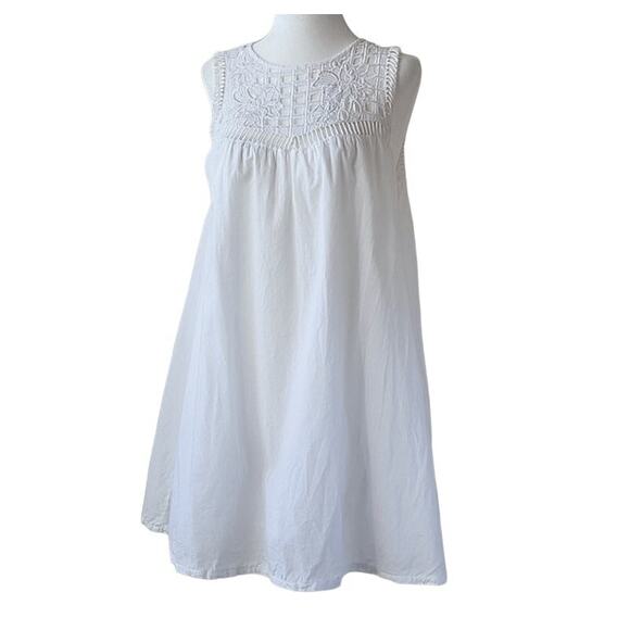 Tularosa White Cotton Eyelet Lace Mini Tent Dress Size Women's Small - Picture 2 of 11